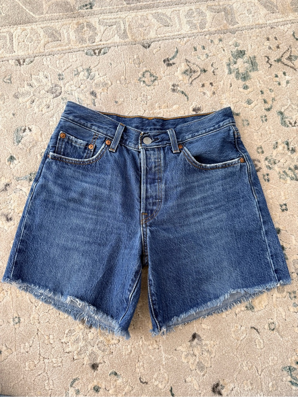 Levi’s 501 High-Rise Raw Hem Denim Shorts